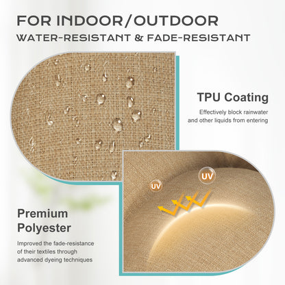 Tufted Outdoor High Back Rocking Chair Cushion Set of 2, Brown