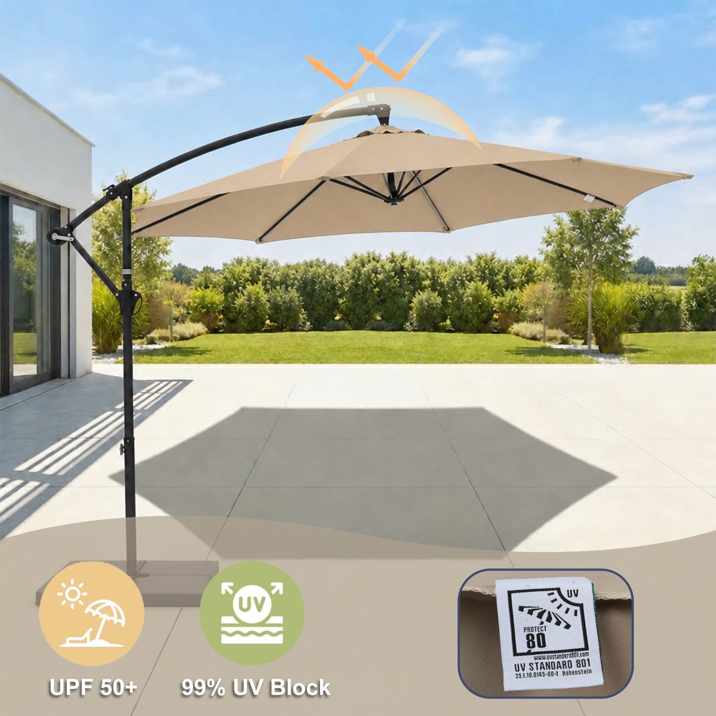 Patio Umbrella Replacement Canopy for 8 Ribs Table Umbrella