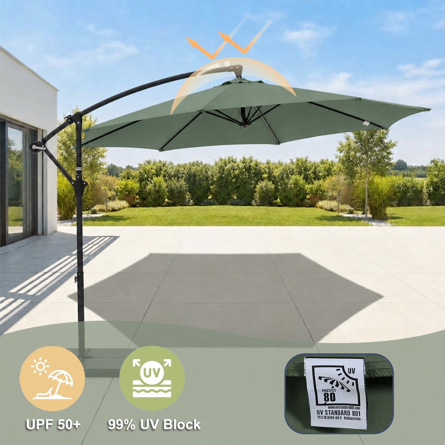 Patio Umbrella Replacement Canopy for 8 Ribs Table Umbrella