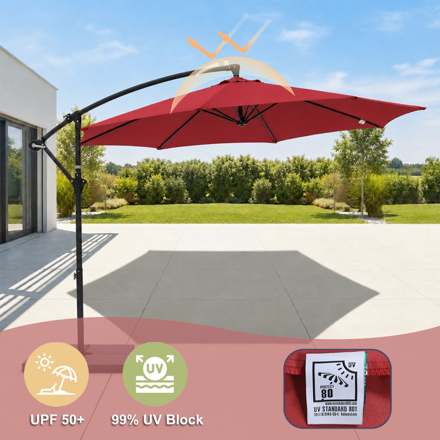 Patio Umbrella Replacement Canopy for 8 Ribs Table Umbrella