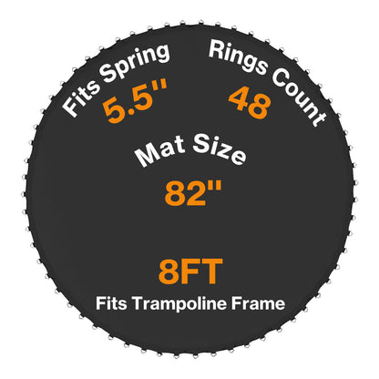 Trampoline Replacement Jumping Mat Fits Round Frame with V-Rings