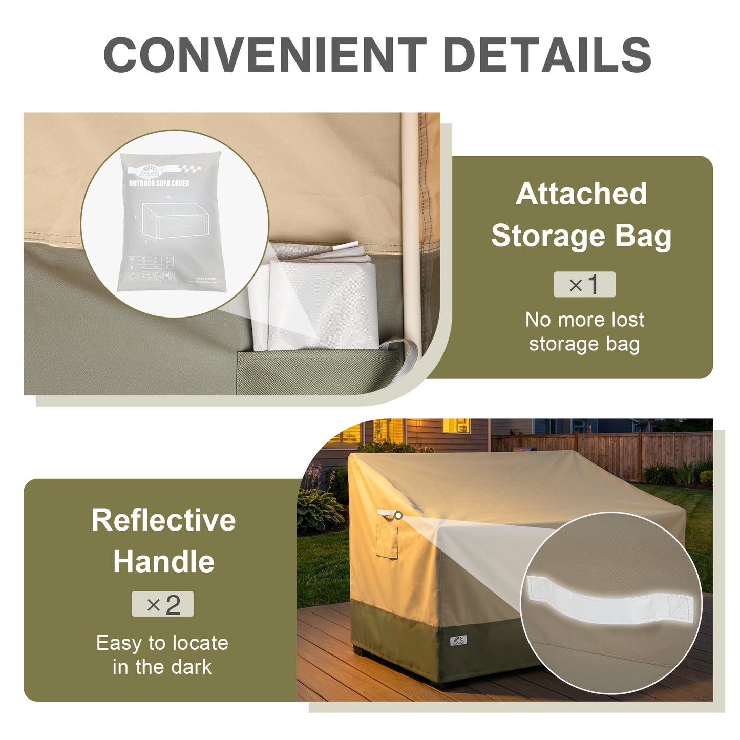 Patio Loveseat Cover for 2-Seater Sofa/ Loveseat/ Bench