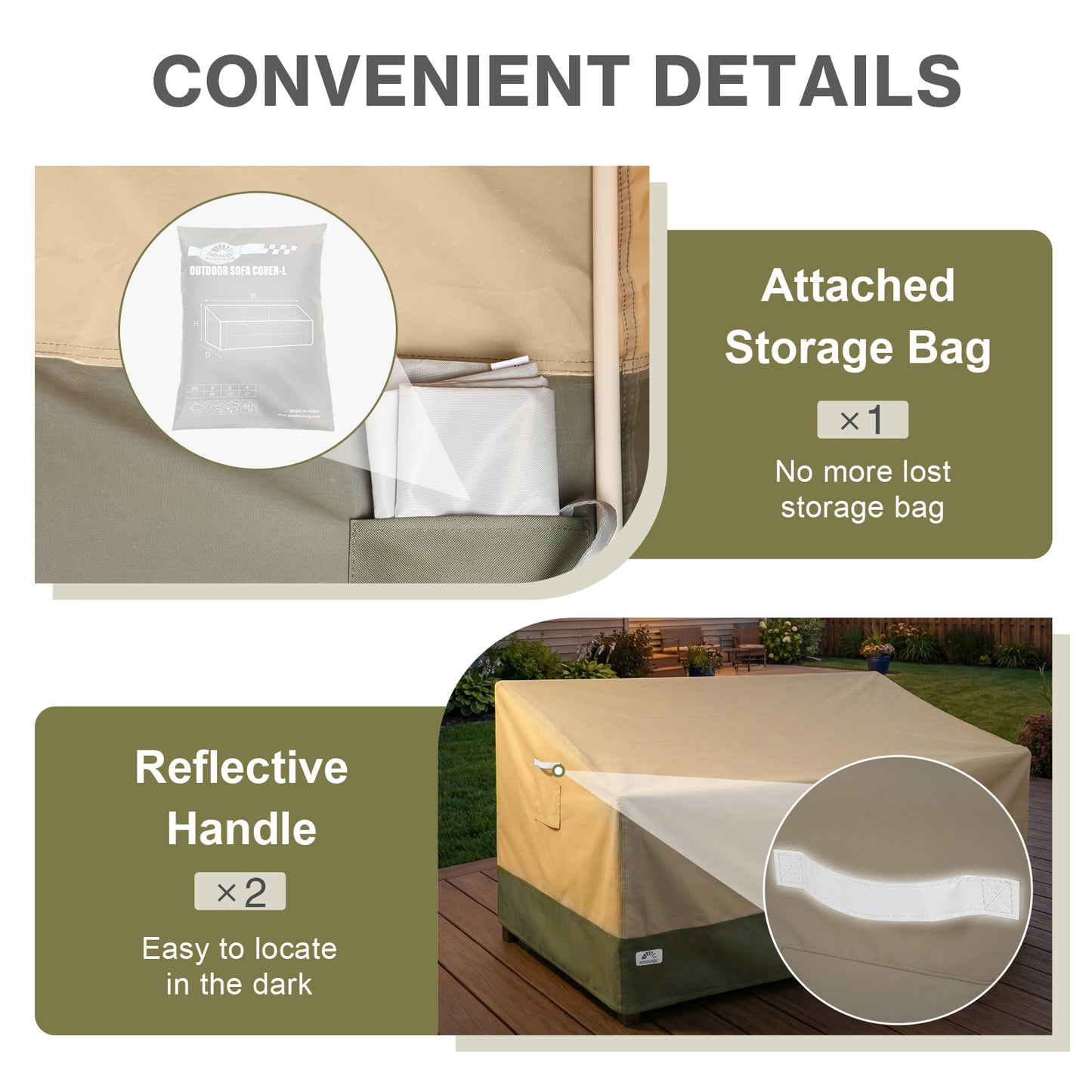 Patio Sofa Cover for 3-Seater Sofa/ Loveseat/ Bench