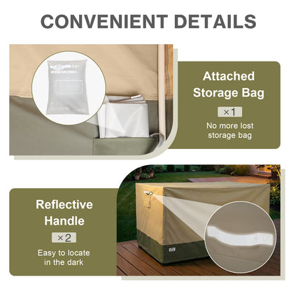 Patio Loveseat Cover for 2-Seater Sofa/ Loveseat/ Bench, Rectangular