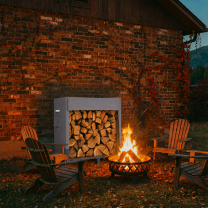 Outdoor Firewood Rack Cover, Gray
