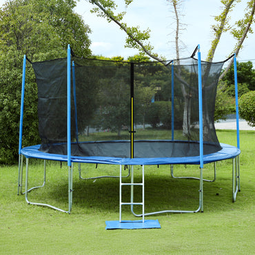 Outdoor Trampoline, Recreational Trampoline with Enclosure Inner-Safety Net and Ladder for Kids