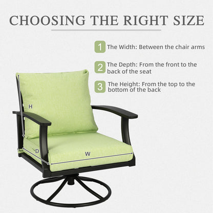 Outdoor Deep Seat Cushion Set, Waterproof Patio Chair Cushions, Green