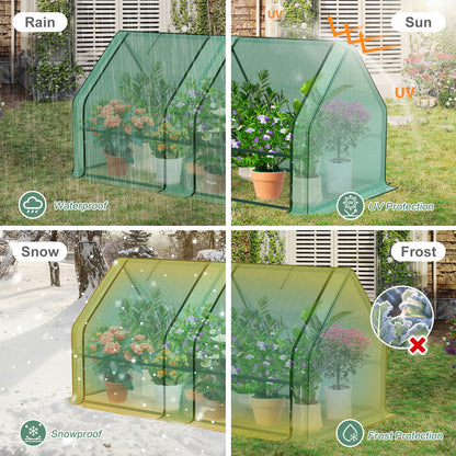 6x3x3 ft. Mini Greenhouse with 2 Zipper Doors, Water Resistant UV Protected