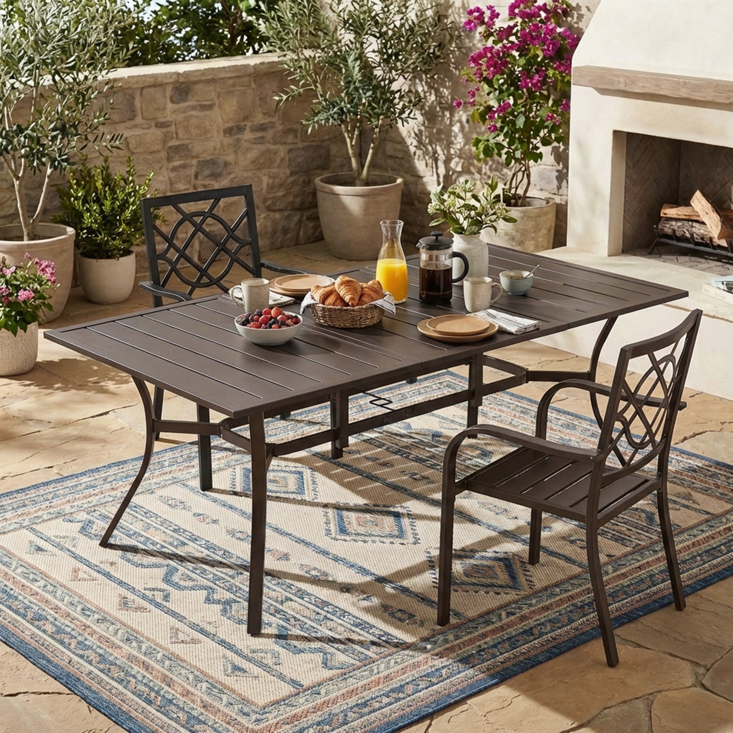Premium 83" Rectangular Metal Patio Table for 6 – Patio Entertaining
