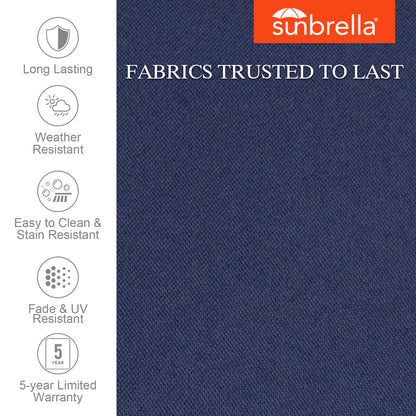 Premium Sunbrella Fabric Outdoor Patio Chair Cushions Set, Canvas Navy