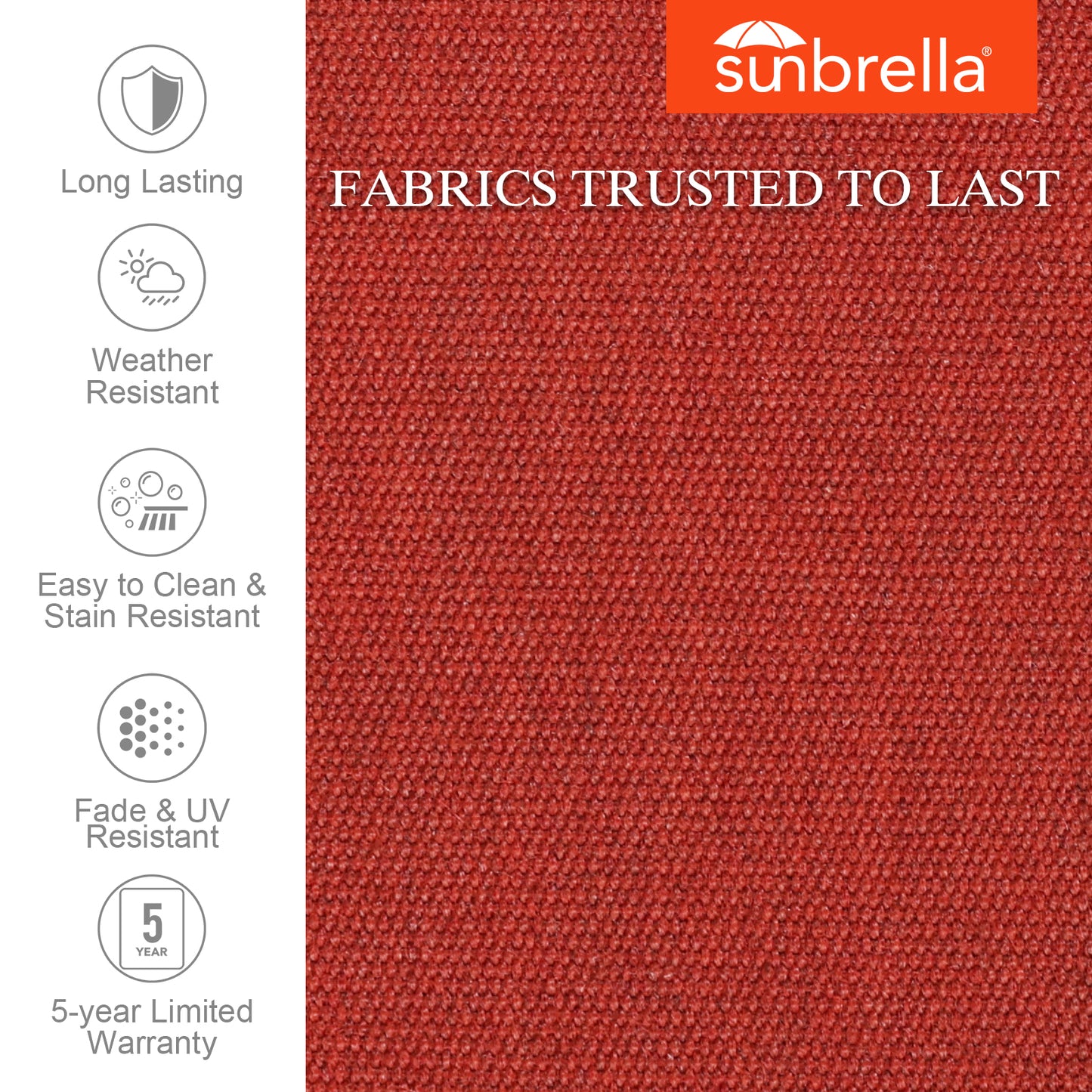 Premium Sunbrella Fabric Outdoor Patio Chair Cushions Set, Canvas Henna