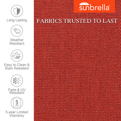 Premium Sunbrella Fabric Outdoor Patio Chair Cushions Set, Canvas Henna