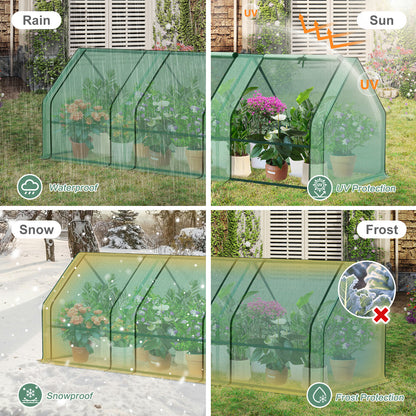 9x3x3 ft. Mini Greenhouse with 3 Zipper Doors, Water Resistant UV Protected