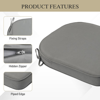 Outdoor Dining Chair Cushions Set, Patio Seat Pads, Gray