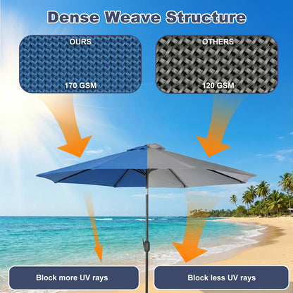 Patio Umbrella Replacement Canopy for 8 Ribs Table Umbrella