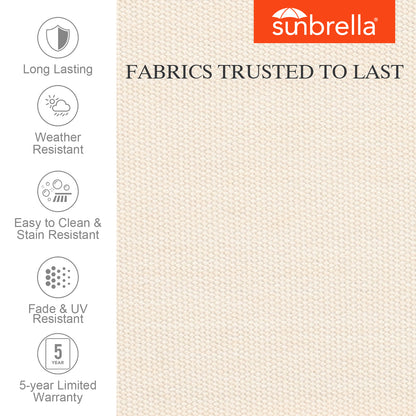 Premium Sunbrella Fabric Outdoor Patio Chair Cushions Set, Canvas Vellum