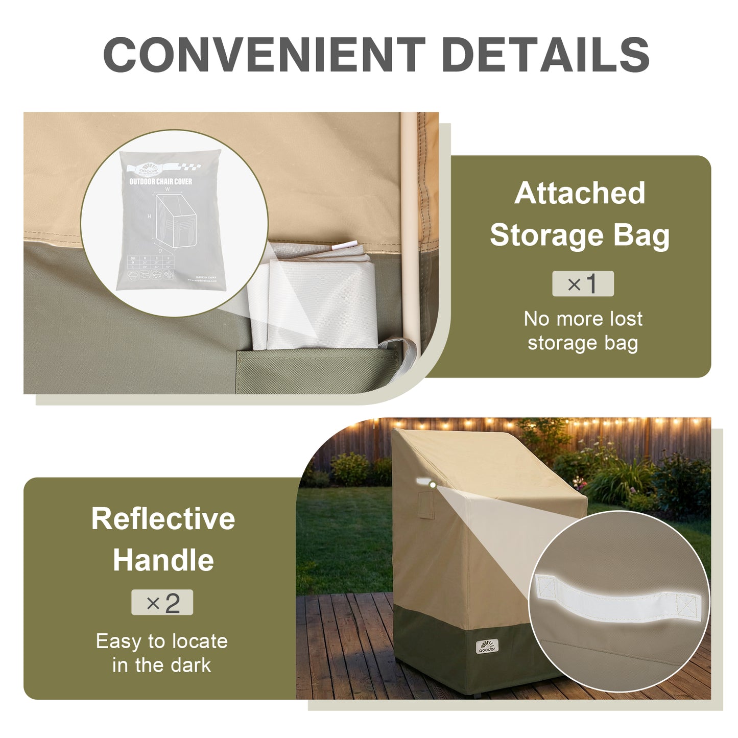 Patio Chair Cover for Stackable Dining Chairs/ Rocking Chair/ Outdoor Swivel