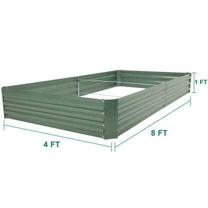 6x3/8x4 ft. Outdoor Raised Garden Bed - Reinforced Galvanized Steel Planter Box - Aoodor 