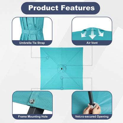 10x10 ft. Cantilever Umbrella Replacement Canopy for 8 Ribs Square Offset Umbrella