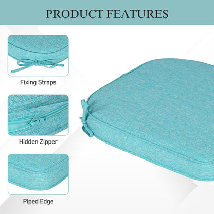 Outdoor Dining Chair Cushions Set, Patio Chair Pads, Aruba Blue