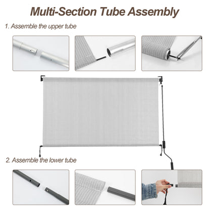 Patio Roller Shade, HDPE Fabric Outdoor Cordless Roll Up Blind with UV Protection