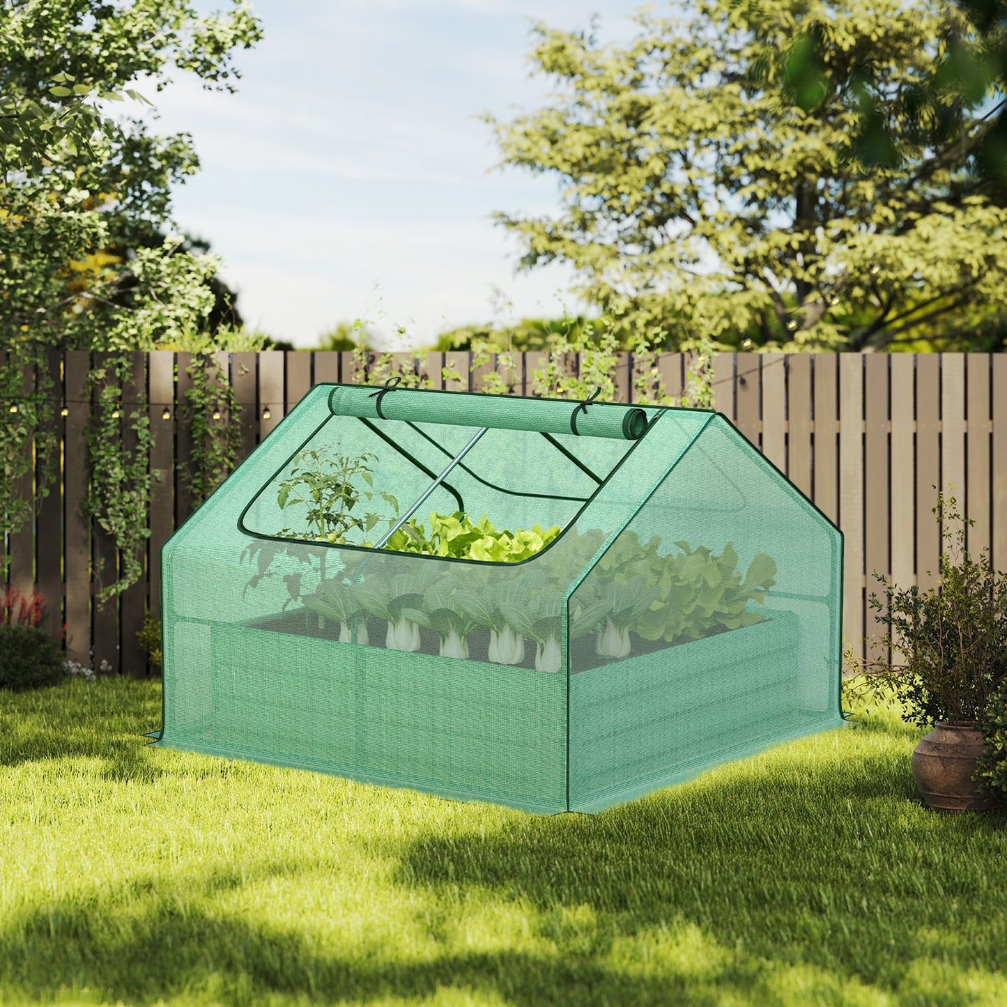 Mini Greenhouse Kit With Raised Garden Metal Beds