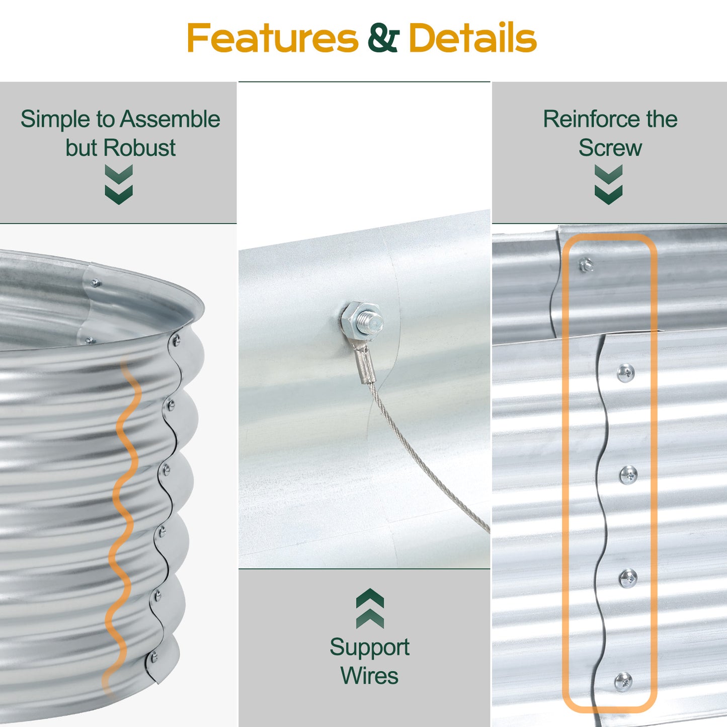 11" Tall Galvanized Raised Garden Bed Kit - 83"x24"