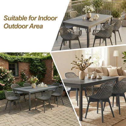 Modern Dining Chairs Set, Weather-Resistant Plastic Cafe Chairs