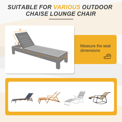 76"x22"x5.1" Polyester Tufted Chaise Lounge Cushion for Outdoor Wicker Chaise Lounge Use, 2 Packs - Dark Gray