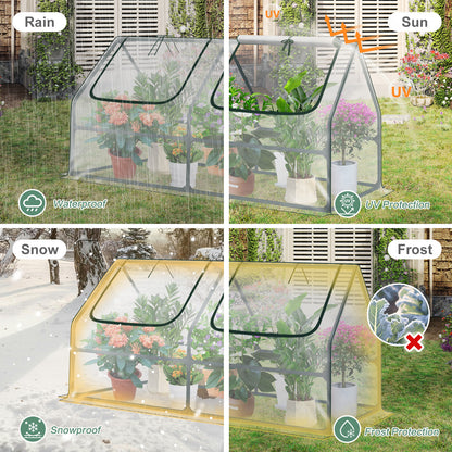 4x2x2 ft. Mini Greenhouse with Zipper Doors, Water Resistant & UV Protected