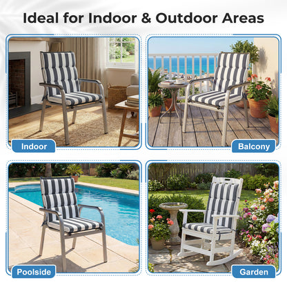 39x20x2.4 inch Outdoor Chair Cushions, Grey Stripe