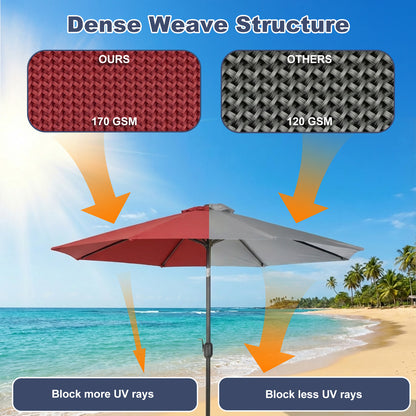 Patio Umbrella Replacement Canopy for 8 Ribs Table Umbrella