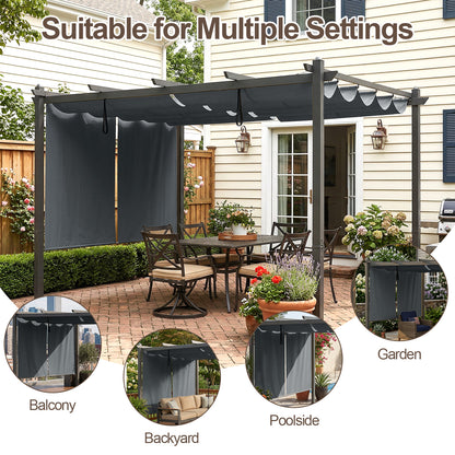 4.8x6 ft. Roller Shade - 2 Pack of Cordles Pergola Curtains, High-Quality Polyester Fabric for Pergola
