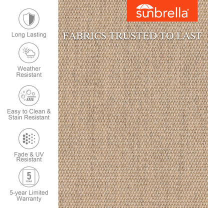Premium Sunbrella Fabric Outdoor Patio Chair Cushions Set, Canvas Heather Beige
