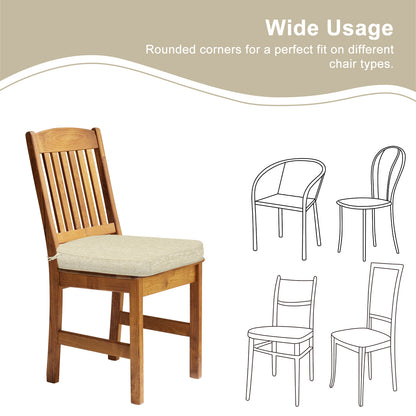 Outdoor Dining Chair Cushions Set, Patio Chair Pads with Ties, Khaki