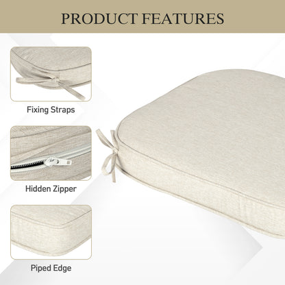 Outdoor Dining Chair Cushions Set, Patio Chair Pads, Beige