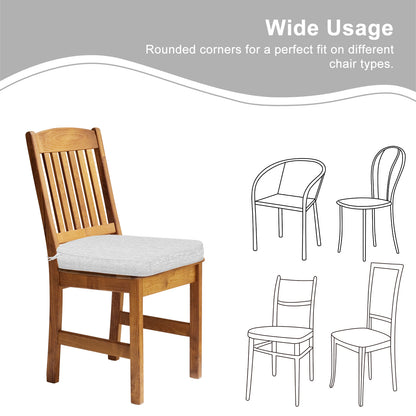 Outdoor Dining Chair Cushions Set, Patio Chair Pads with Ties, Light Gray