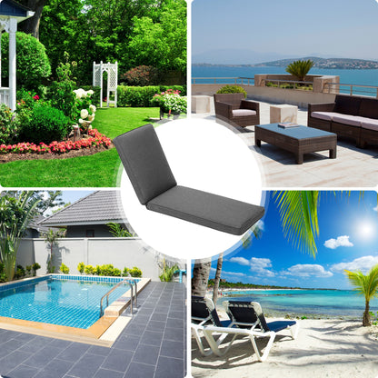 72x21x3 inch Patio Chaise Lounger Cushions Set of 2 - Charcoal