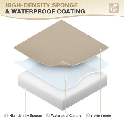 72x21x3 inch Patio Chaise Lounger Cushions Set of 2 - Brown