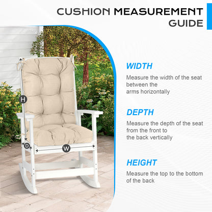 Tufted Outdoor High Back Chair Cushions Patio Replacement Cushion, Khaki