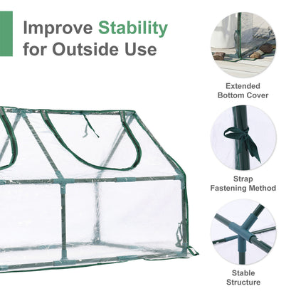 Mini Greenhouse with Zipper Doors, Waterproof & UV Protected, Transparent