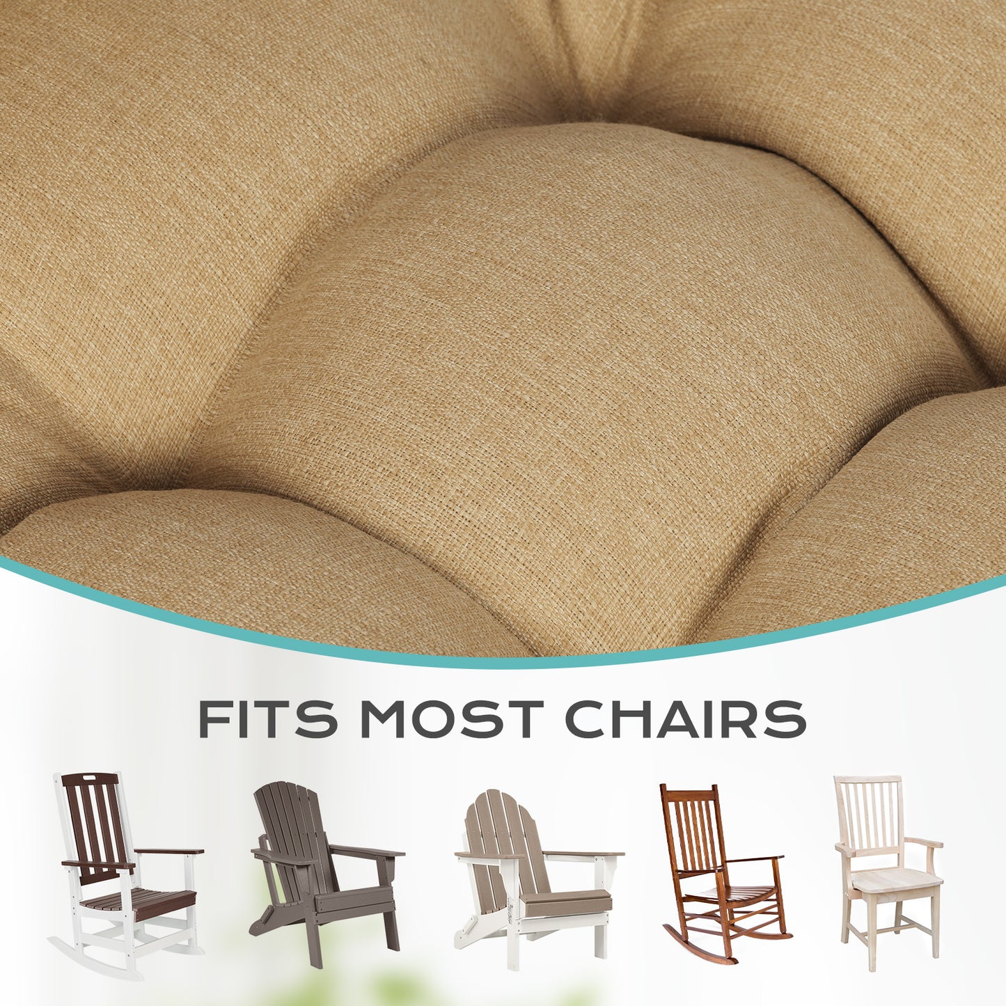 Tufted Outdoor High Back Rocking Chair Cushion Set of 2, Brown