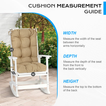 Tufted Outdoor High Back Chair Cushions Patio Replacement Cushion, Brown