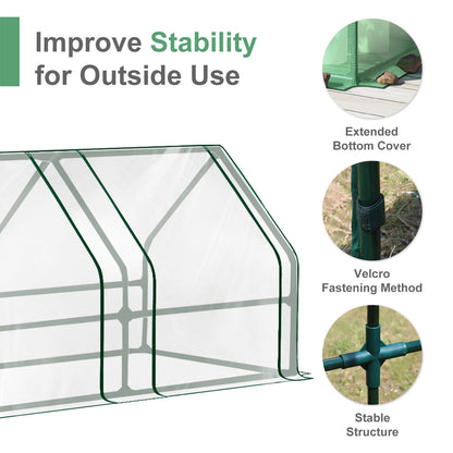 Mini Greenhouse with Zipper Doors, Water Resistant & UV Protected, Transparent - Aoodor 
