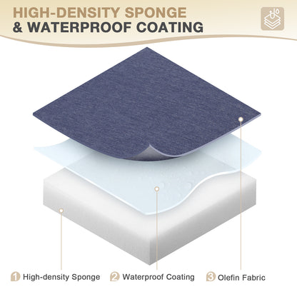 72x21x3 inch Patio Chaise Lounger Cushions Set of 2 - Dark Blue