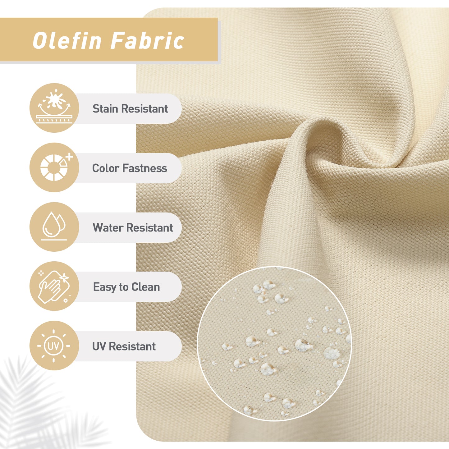 45x22x4 inch Outdoor High Back Patio Chair Cushions, Cream Yellow