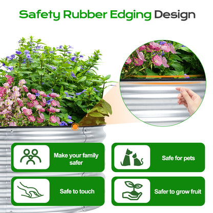 17" Tall Metal Raised Garden Bed Kit, Silver