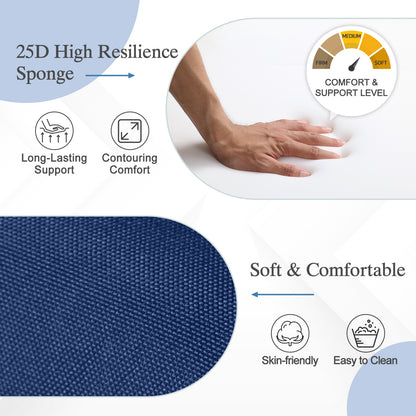 Outdoor Dining Chair Cushions Set, Patio Seat Pads, Dark Blue