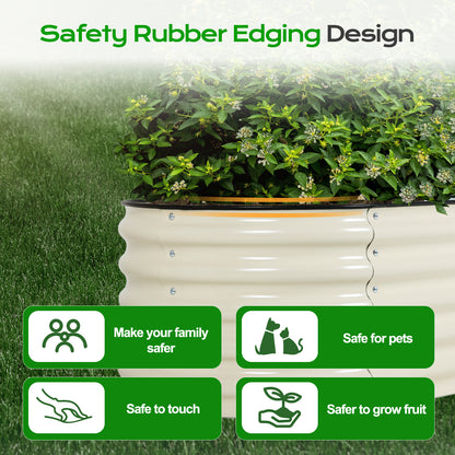 9-In-1 Oval Modular Metal Raised Garden Bed Kit, 89x17.7x17 inch