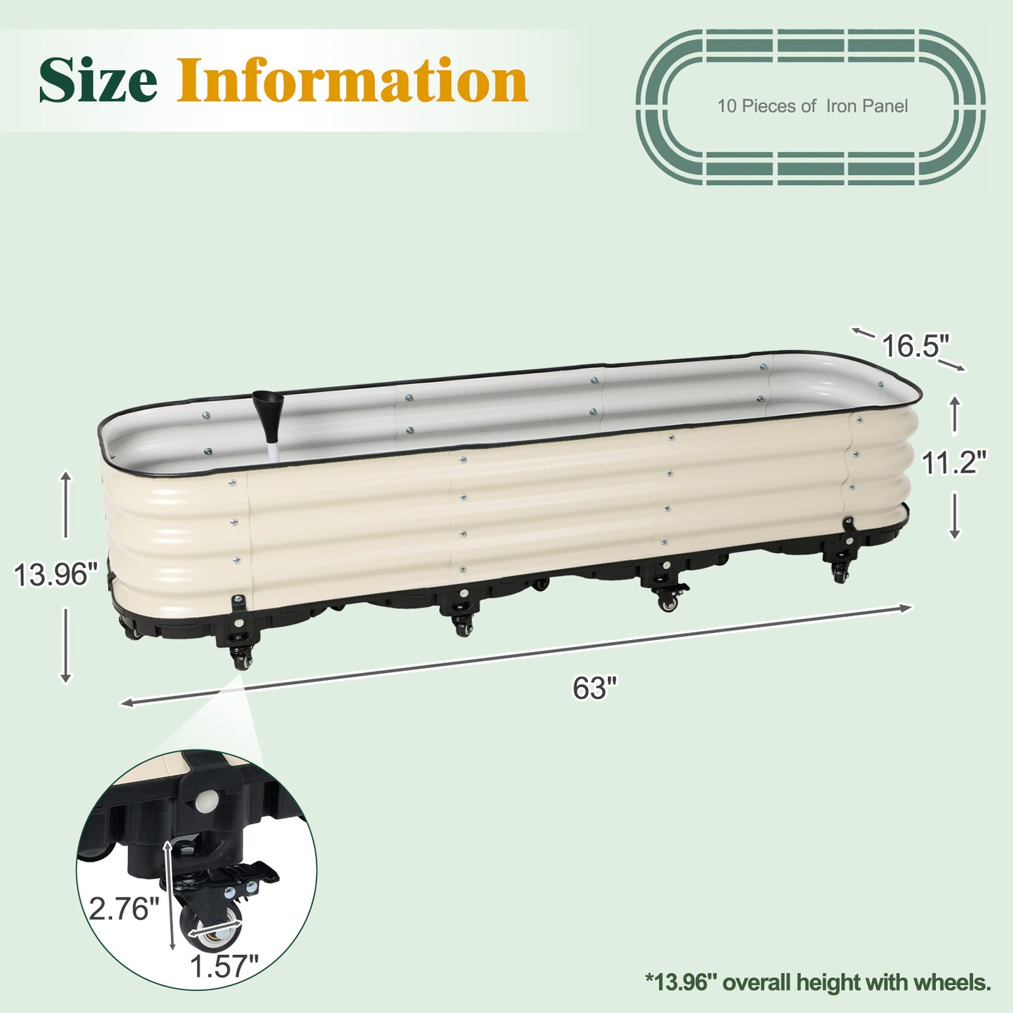 Rolling Raised Garden Bed, Self Watering Planter Box